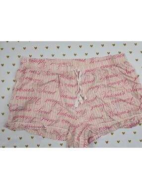 Victorias Secret PINK Logo Striped Medium Sleep Shorts Boxers Pajama Bottoms